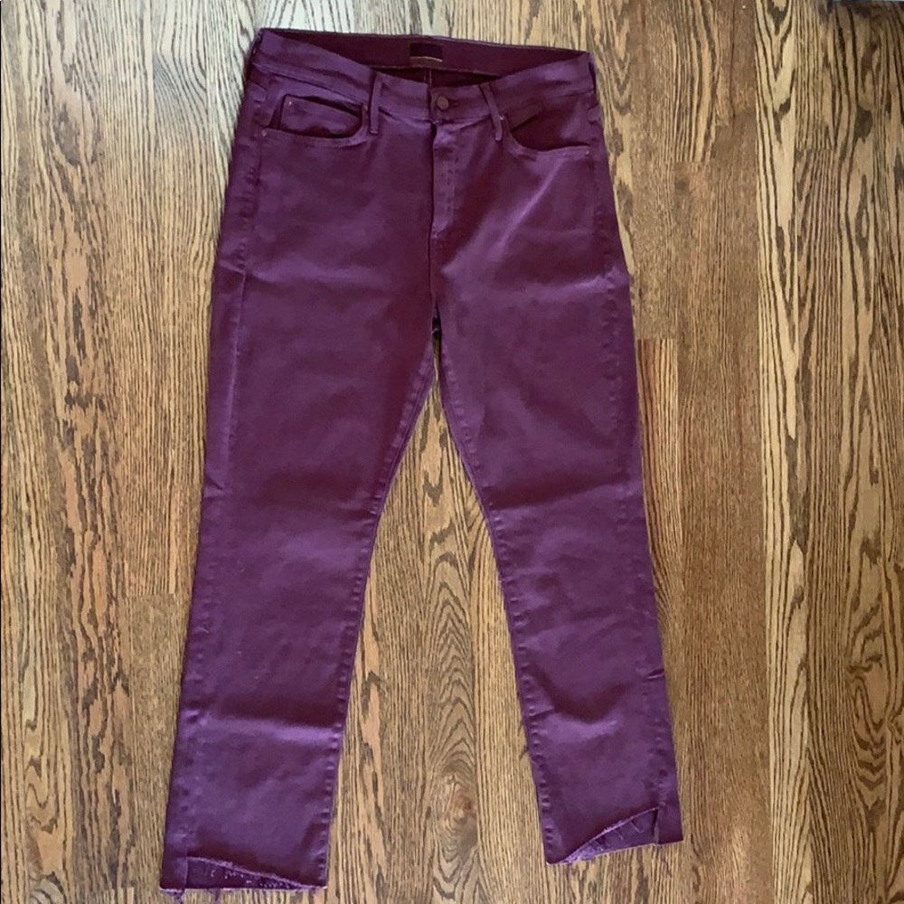 Mother Plum Rascal Ankle Fray Denim